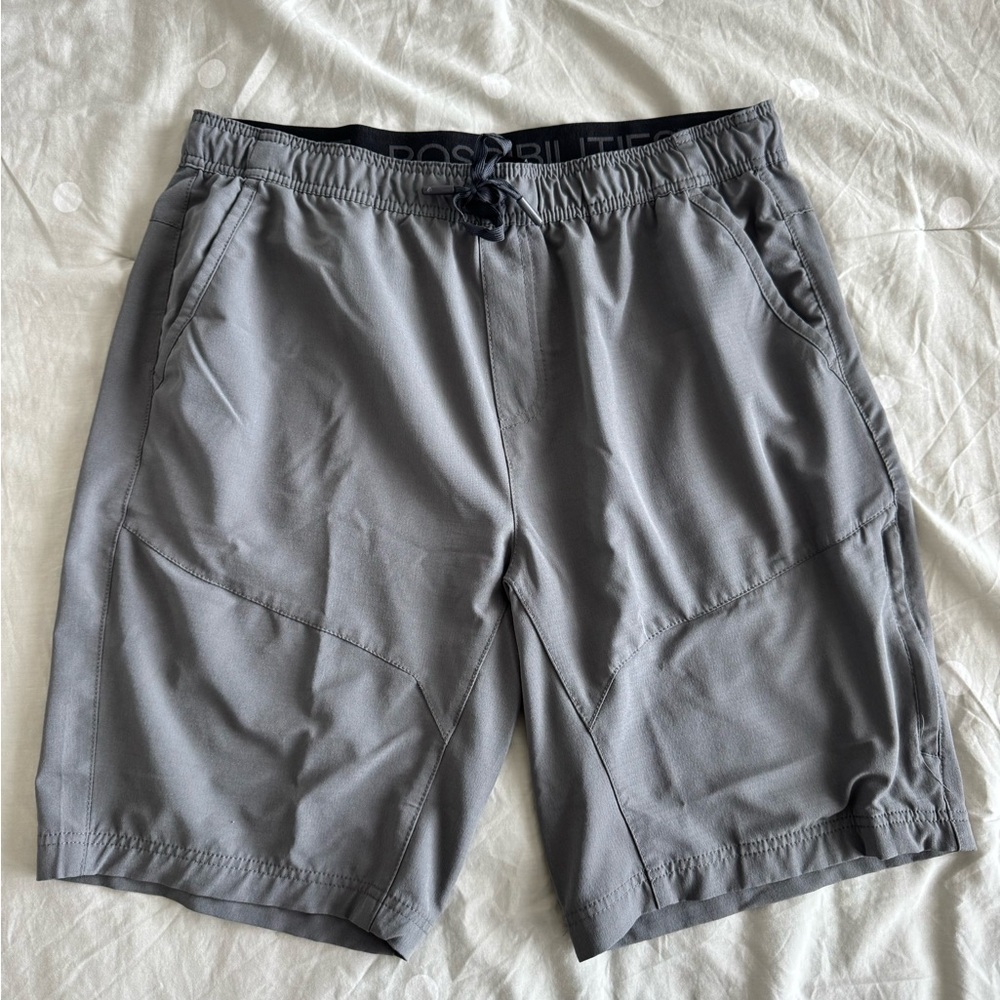 Gerry Shorts Mens Large Gray Lightweight Comfort Stretch Pull-On Trail Hiking